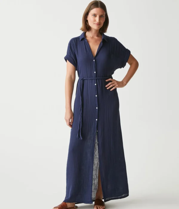 Michael Stars Allen Gauze Shirt Dress- Dresses | Maxi Dresses