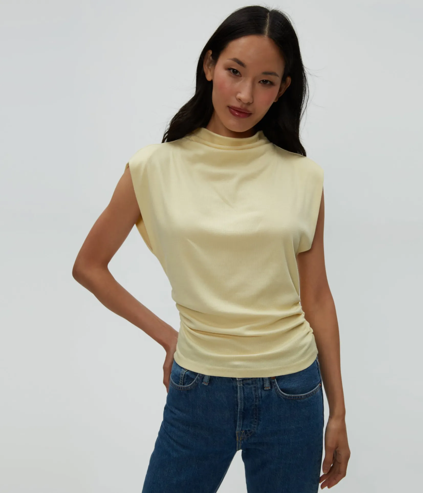 amara_power_shoulder_tee_12.webp Michael Stars Amara Power Shoulder Tee- Tops, Blouses & Shirts | T-Shirts