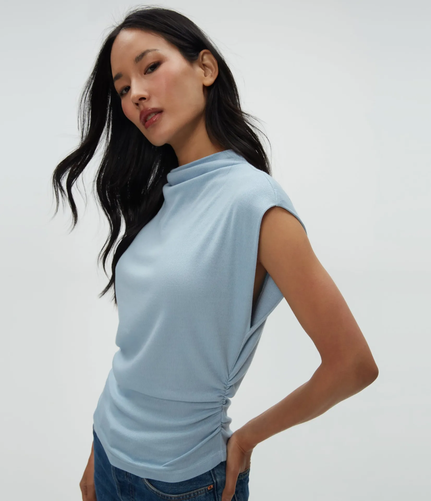 amara_power_shoulder_tee_20.webp Michael Stars Amara Power Shoulder Tee- Tops, Blouses & Shirts | T-Shirts