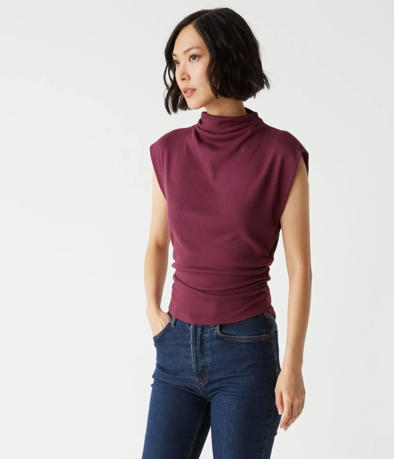 amara_power_shoulder_tee_26.webp Michael Stars Amara Power Shoulder Tee- Tops, Blouses & Shirts | T-Shirts