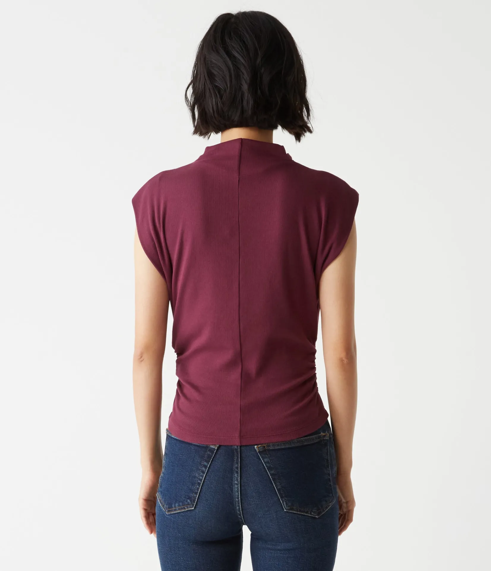 amara_power_shoulder_tee_27.webp Michael Stars Amara Power Shoulder Tee- Tops, Blouses & Shirts | T-Shirts