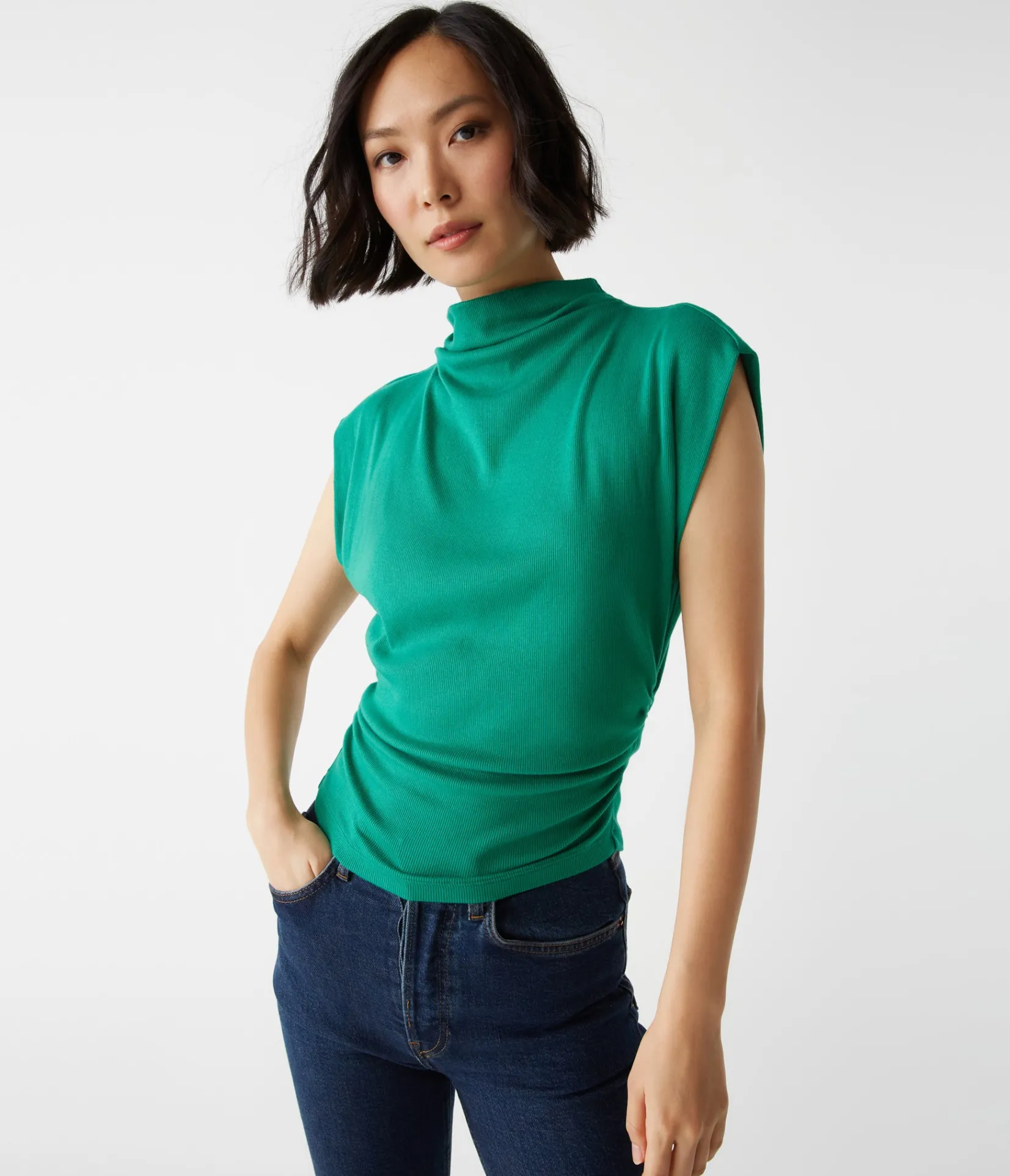 amara_power_shoulder_tee_28.webp Michael Stars Amara Power Shoulder Tee- Tops, Blouses & Shirts | T-Shirts