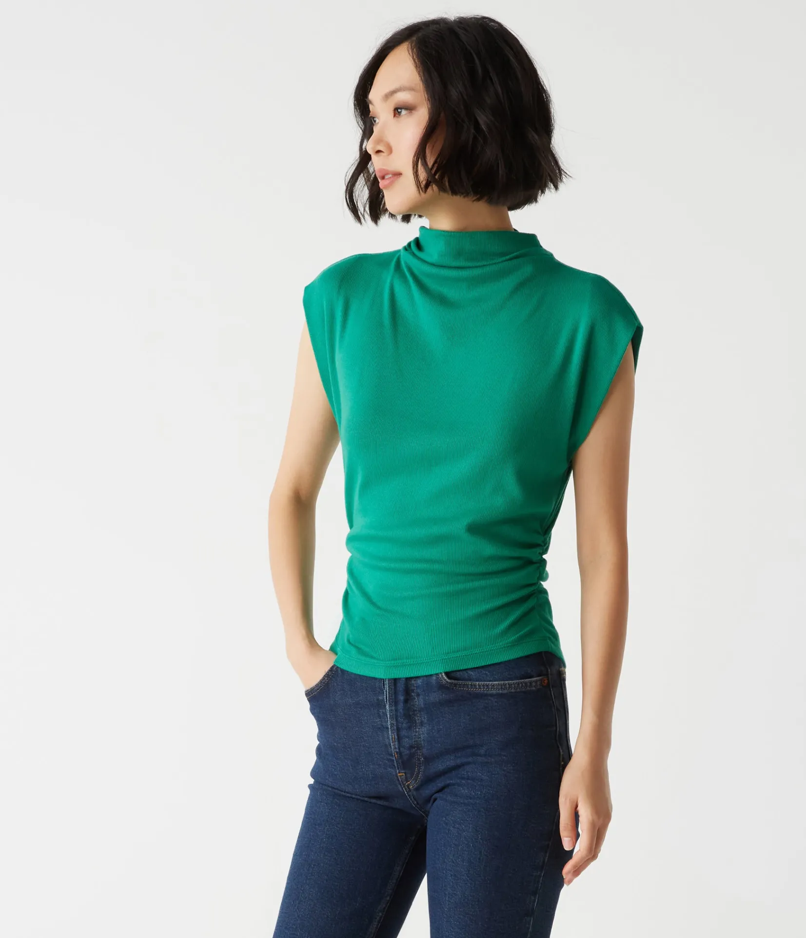amara_power_shoulder_tee_30.webp Michael Stars Amara Power Shoulder Tee- Tops, Blouses & Shirts | T-Shirts