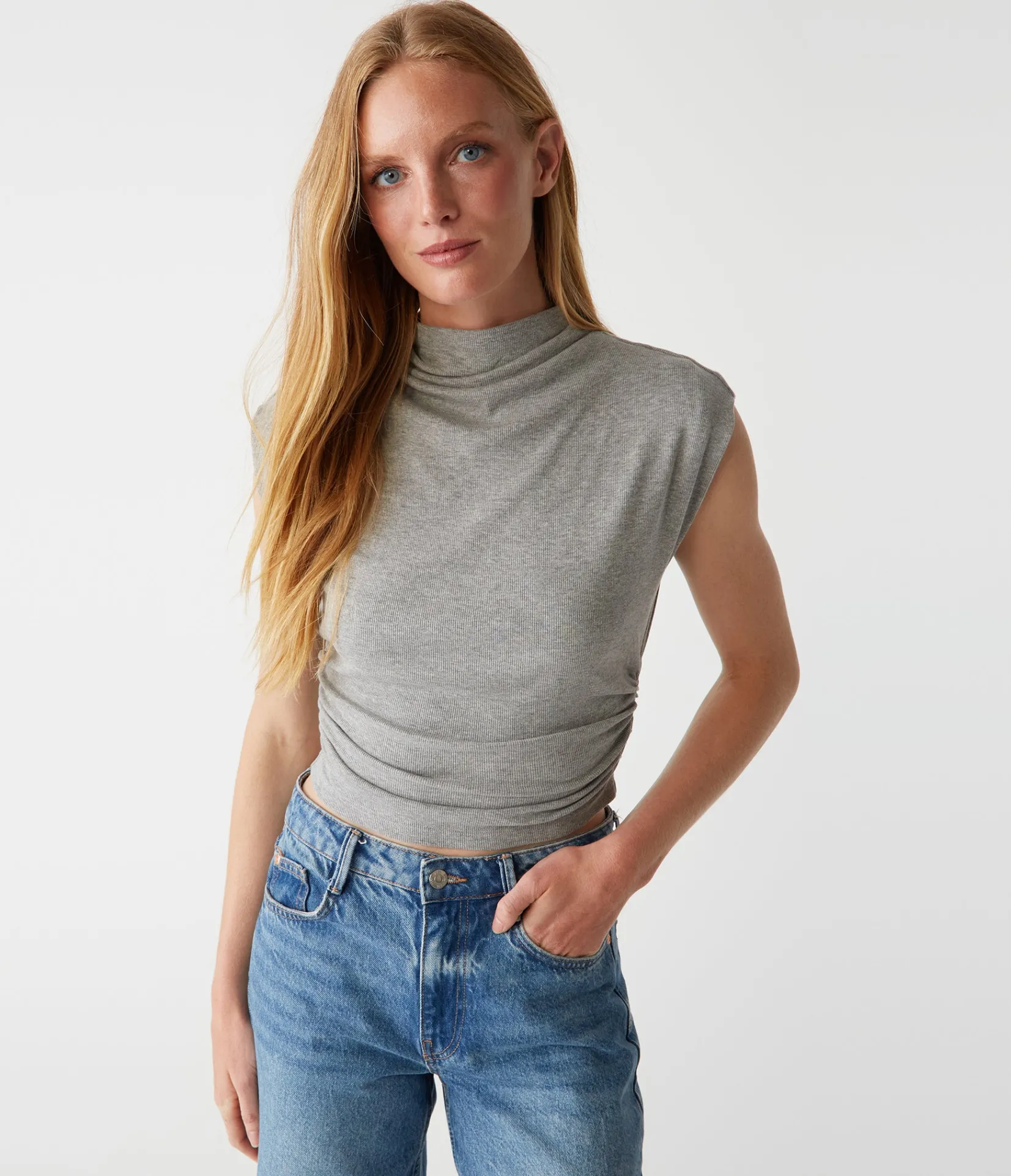 amara_power_shoulder_tee_32.webp Michael Stars Amara Power Shoulder Tee- Tops, Blouses & Shirts | T-Shirts
