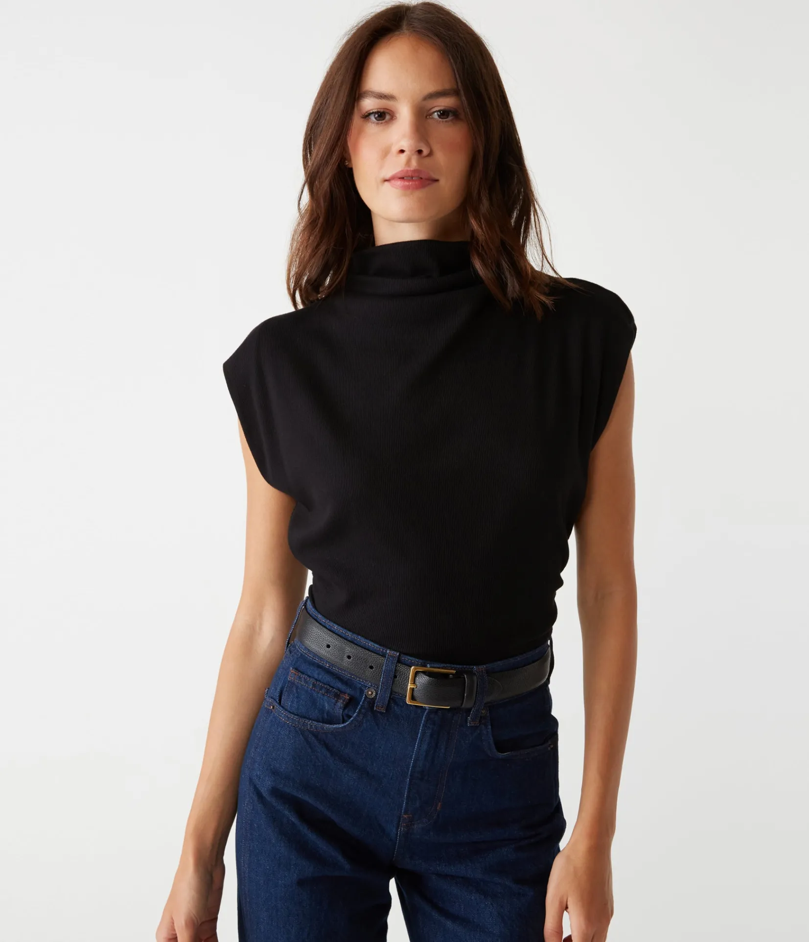 amara_power_shoulder_tee_36.webp Michael Stars Amara Power Shoulder Tee- Tops, Blouses & Shirts | T-Shirts