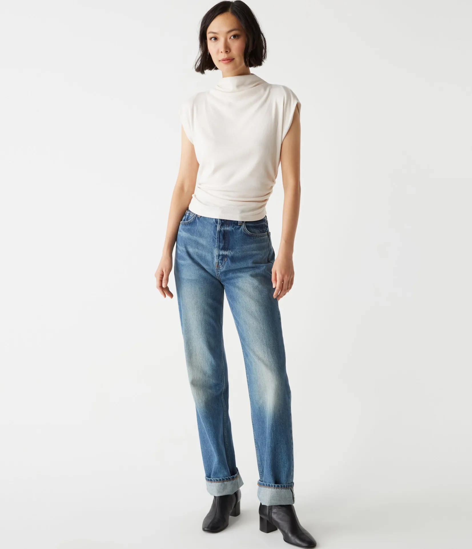 amara_power_shoulder_tee_37.webp Michael Stars Amara Power Shoulder Tee- Tops, Blouses & Shirts | T-Shirts