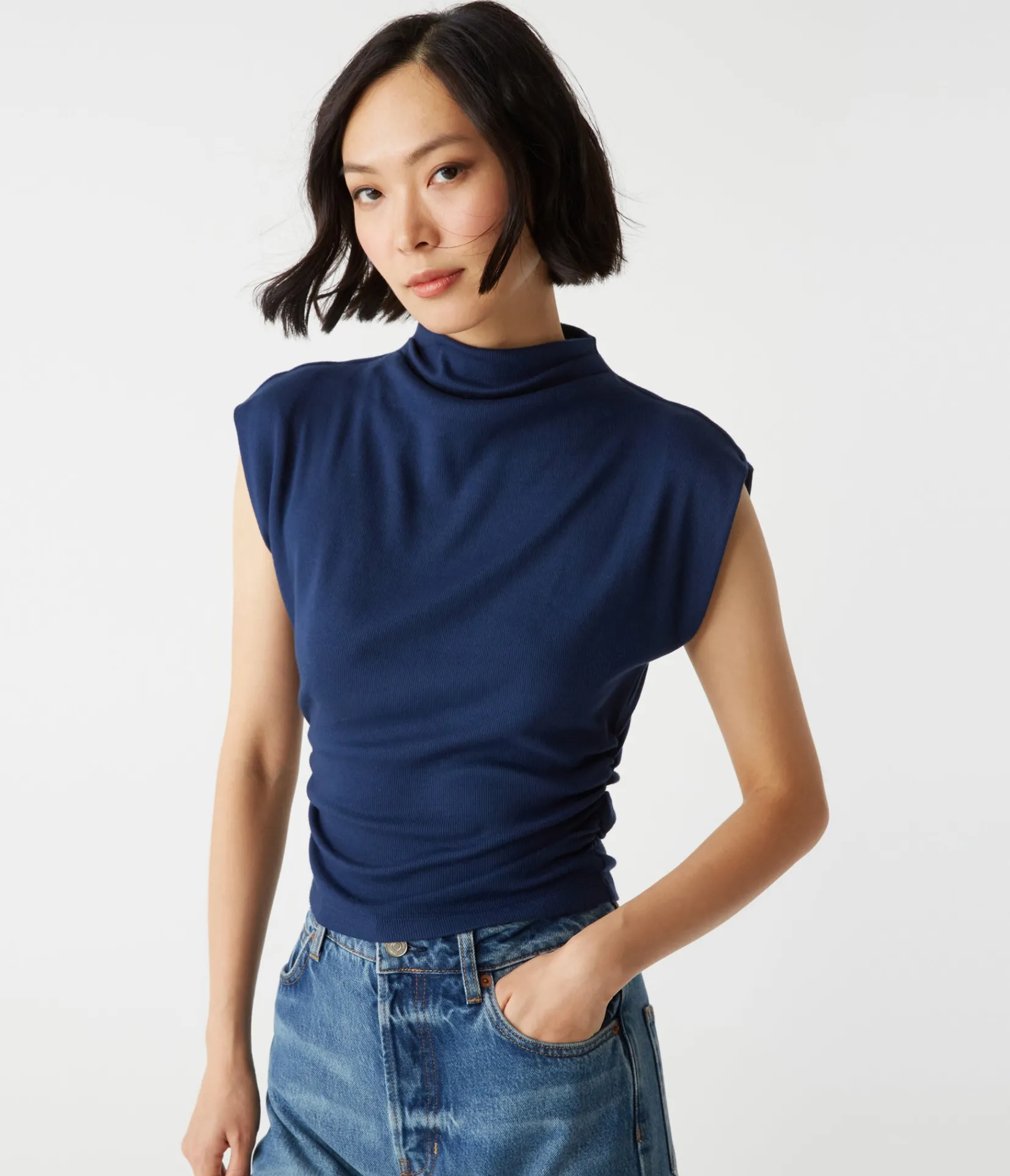 amara_power_shoulder_tee_4.webp Michael Stars Amara Power Shoulder Tee- Tops, Blouses & Shirts | T-Shirts