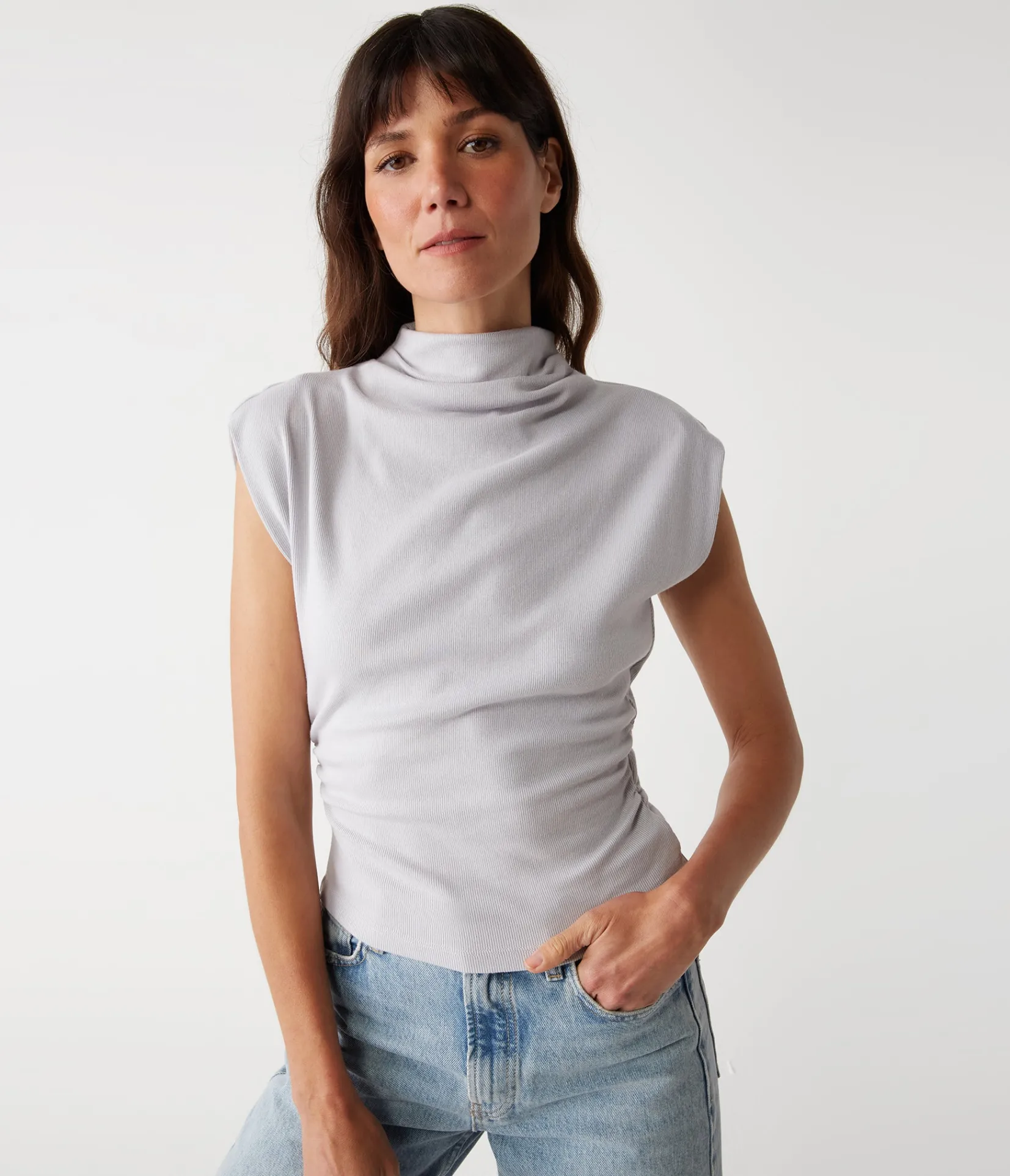 amara_power_shoulder_tee_44.webp Michael Stars Amara Power Shoulder Tee- Tops, Blouses & Shirts | T-Shirts