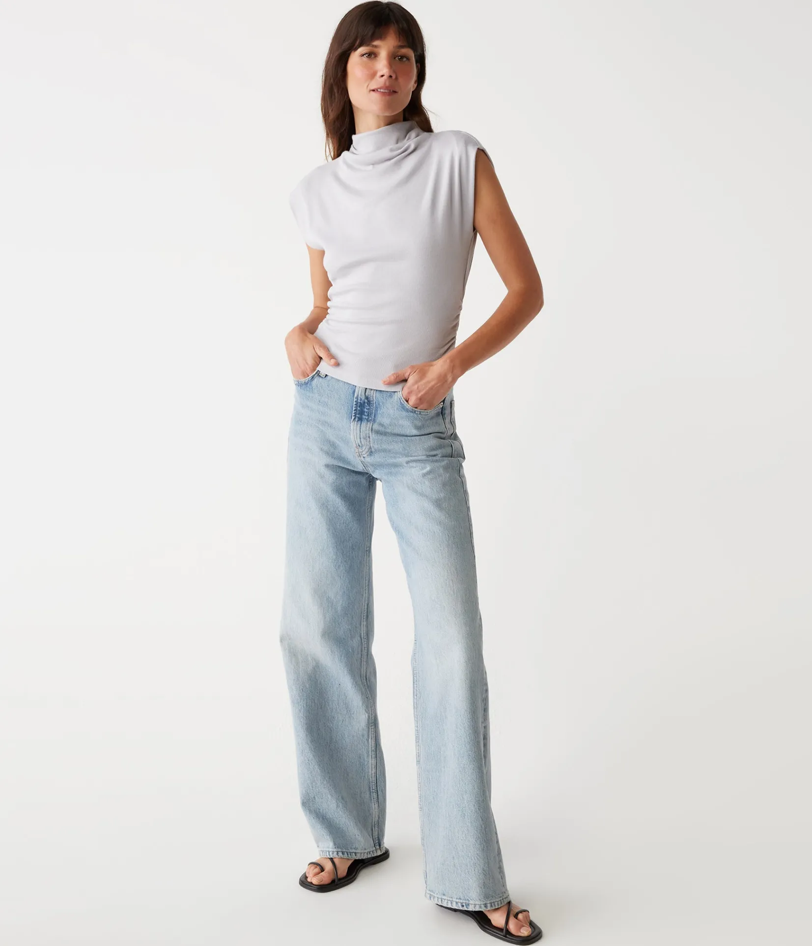 amara_power_shoulder_tee_45.webp Michael Stars Amara Power Shoulder Tee- Tops, Blouses & Shirts | T-Shirts