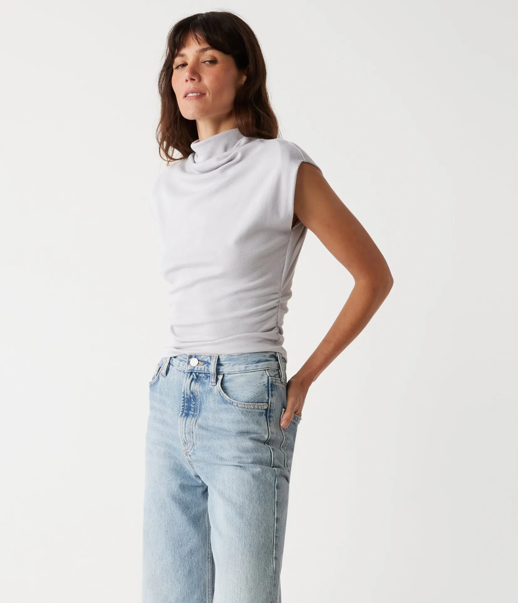 amara_power_shoulder_tee_46.webp Michael Stars Amara Power Shoulder Tee- Tops, Blouses & Shirts | T-Shirts
