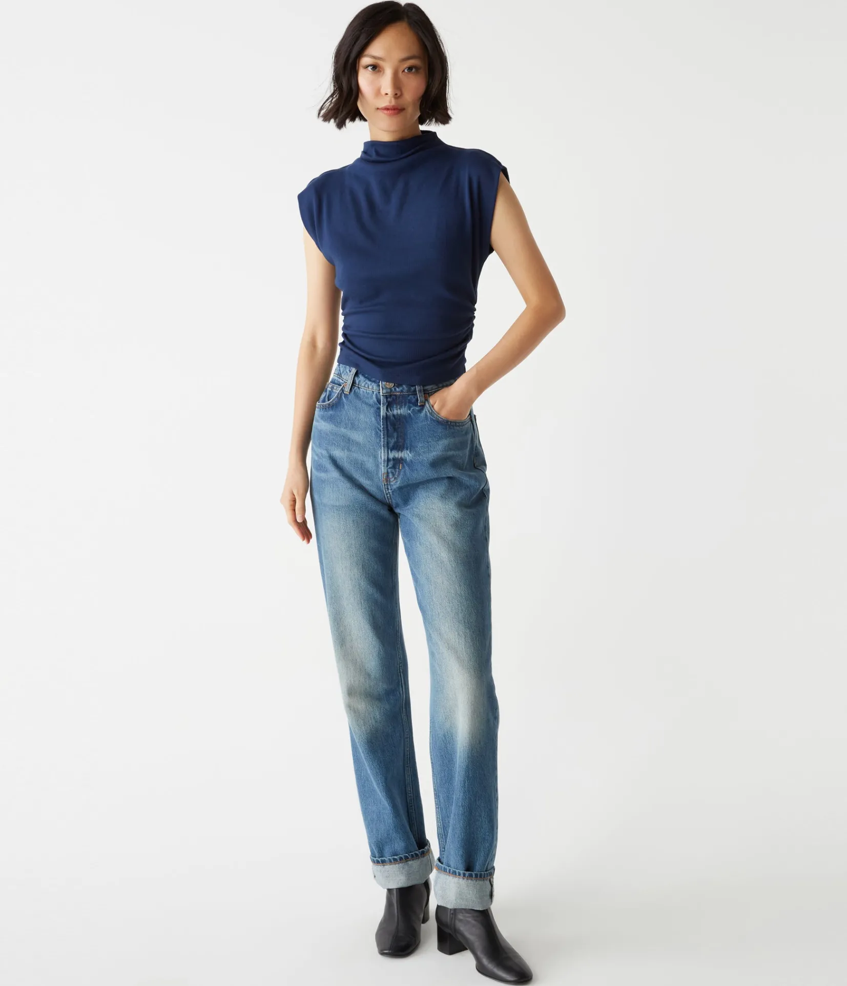 amara_power_shoulder_tee_5.webp Michael Stars Amara Power Shoulder Tee- Tops, Blouses & Shirts | T-Shirts