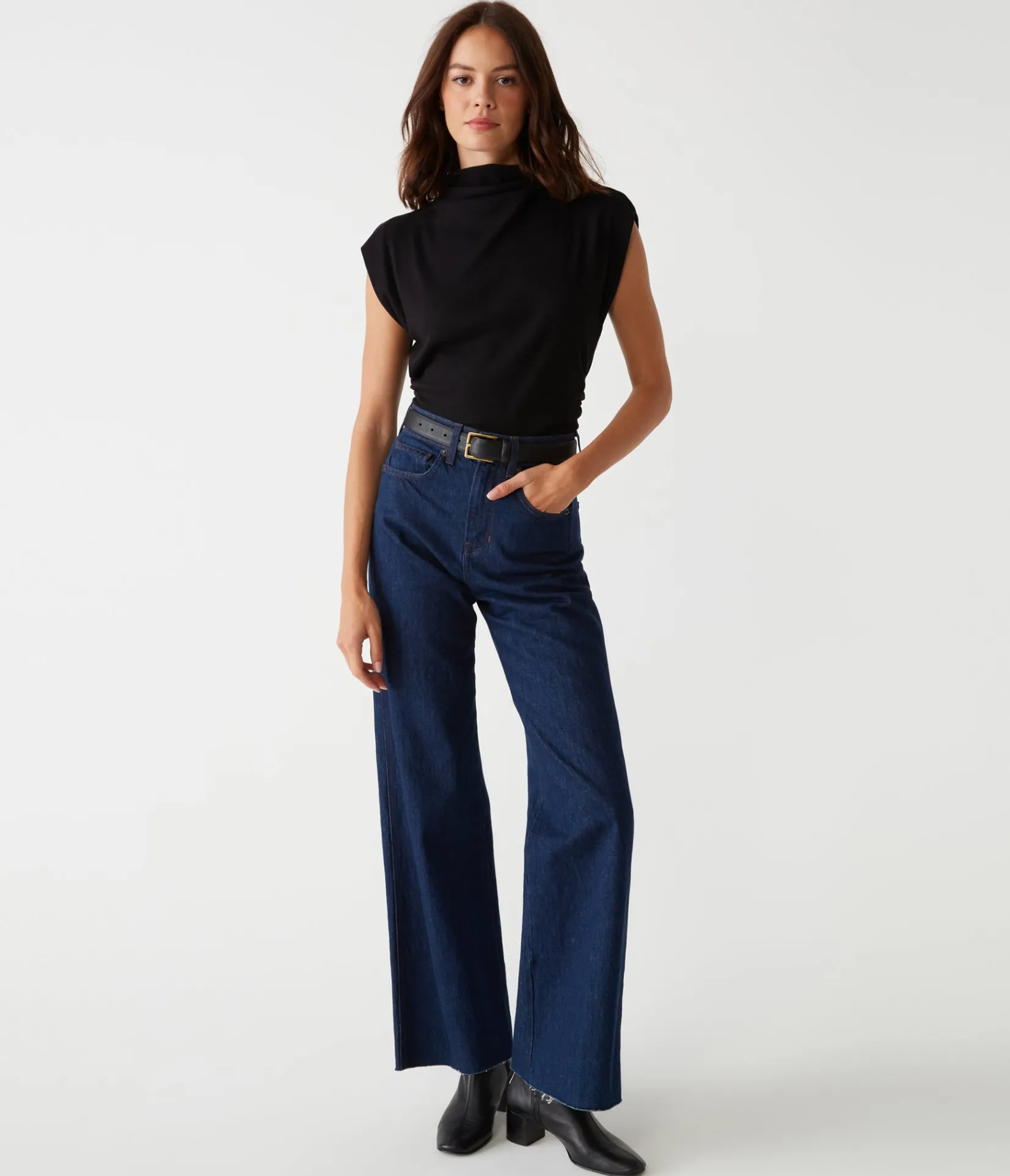 amara_power_shoulder_tee_50.webp Michael Stars Amara Power Shoulder Tee- Tops, Blouses & Shirts | T-Shirts