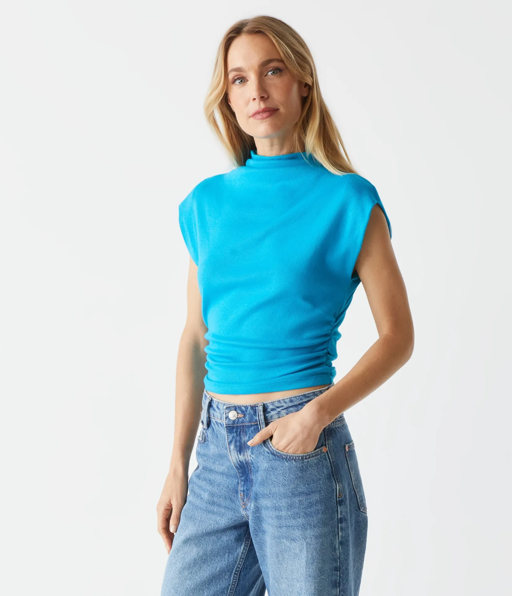 amara_power_shoulder_tee_58.webp Michael Stars Amara Power Shoulder Tee- Tops, Blouses & Shirts | T-Shirts