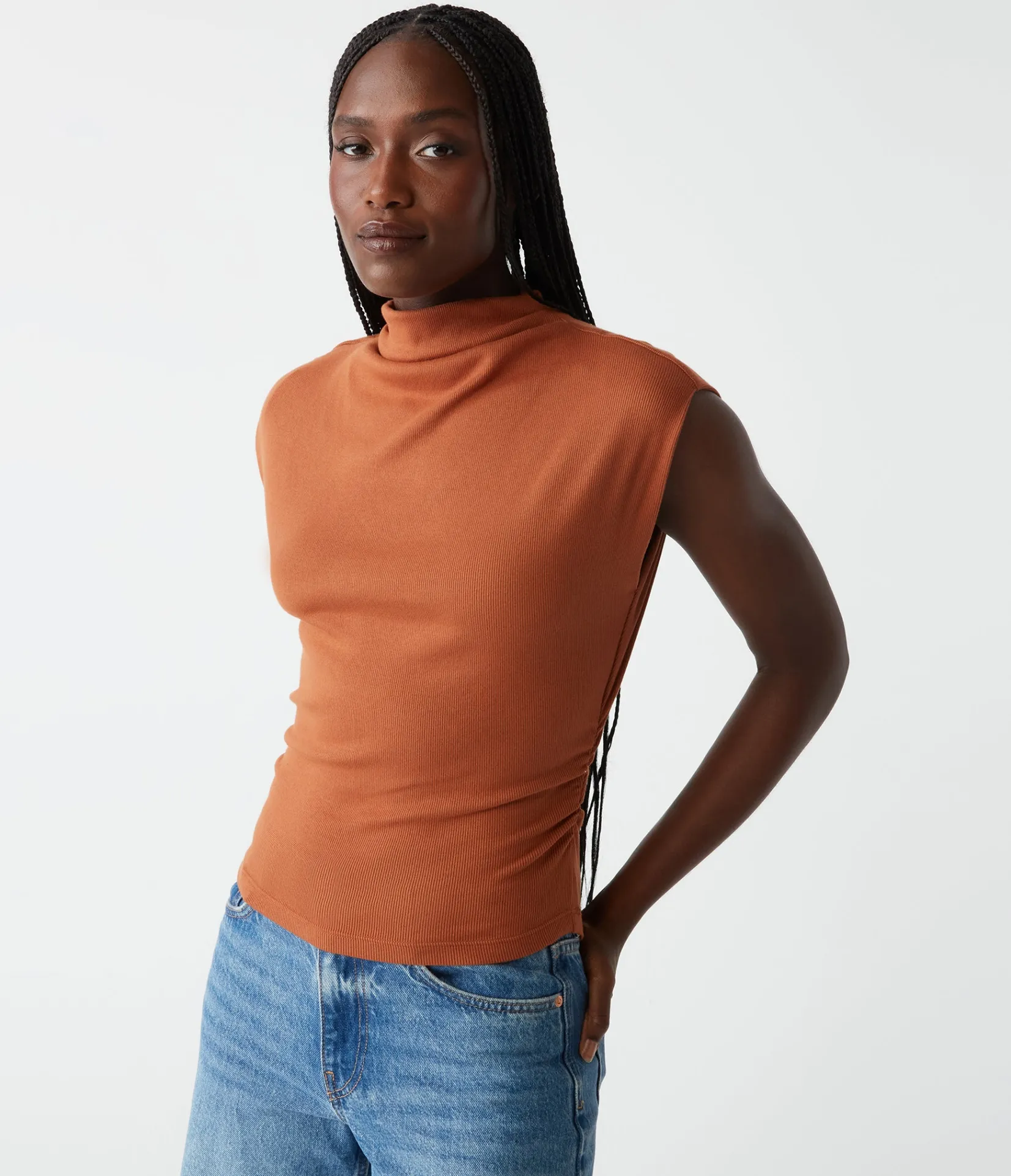 amara_power_shoulder_tee_60.webp Michael Stars Amara Power Shoulder Tee- Tops, Blouses & Shirts | T-Shirts