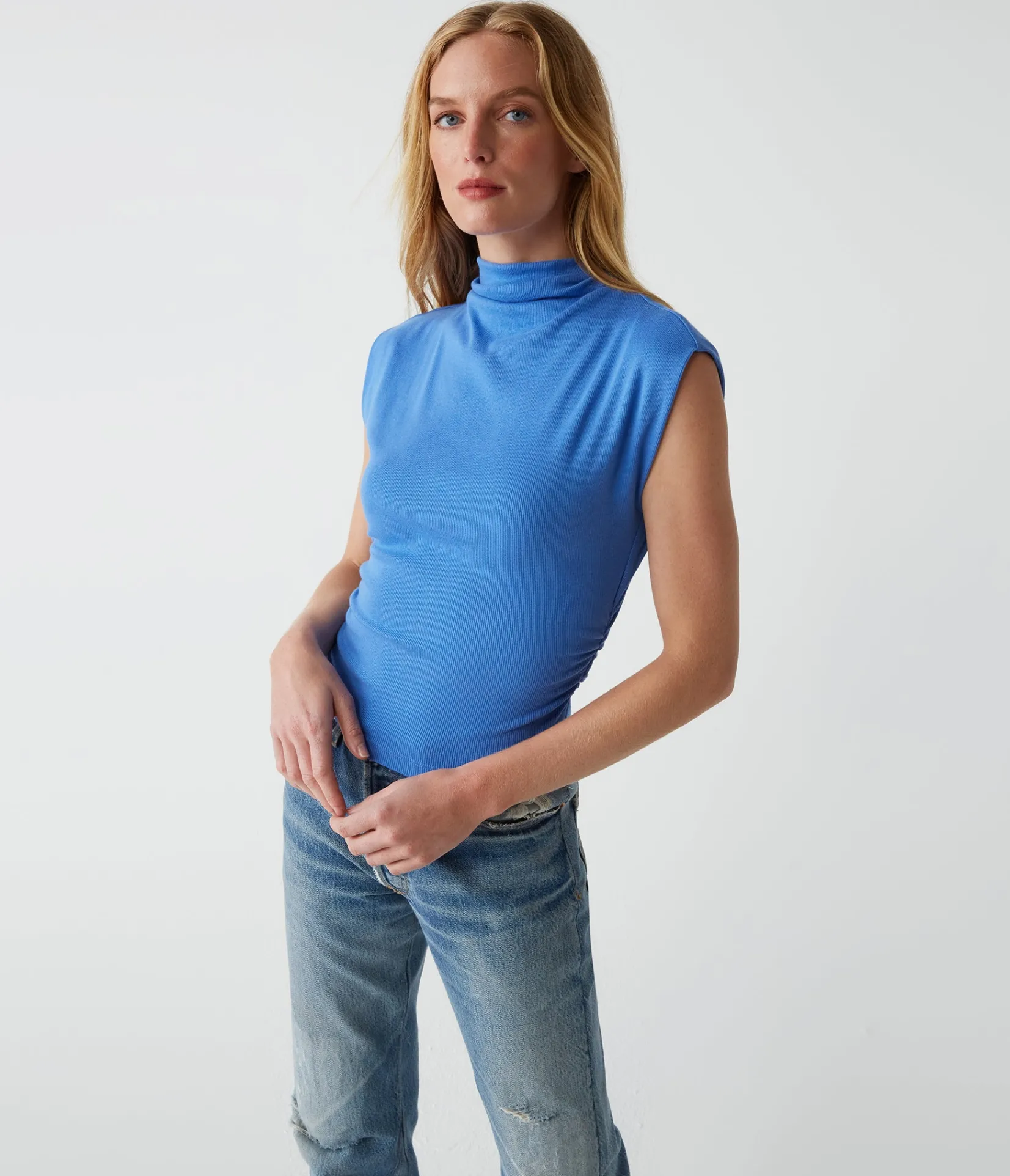 amara_power_shoulder_tee_64.webp Michael Stars Amara Power Shoulder Tee- Tops, Blouses & Shirts | T-Shirts
