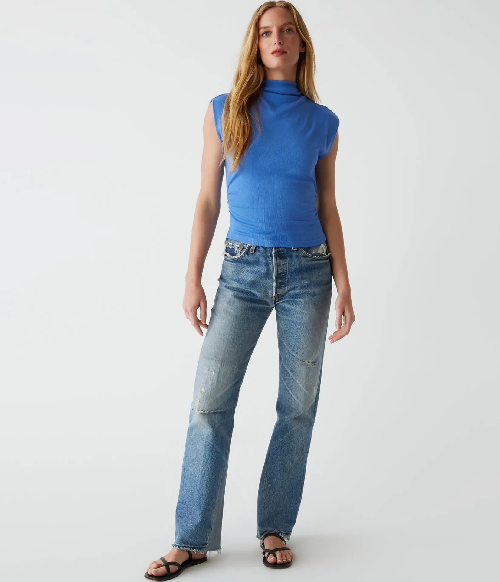 amara_power_shoulder_tee_65.webp Michael Stars Amara Power Shoulder Tee- Tops, Blouses & Shirts | T-Shirts