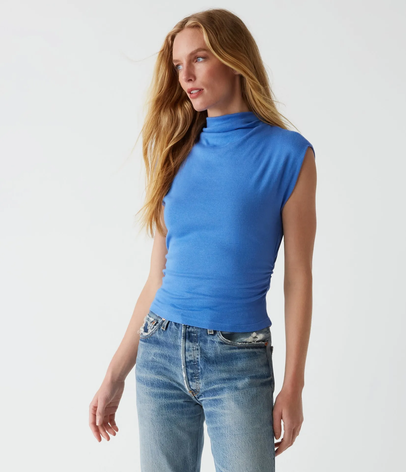 amara_power_shoulder_tee_66.webp Michael Stars Amara Power Shoulder Tee- Tops, Blouses & Shirts | T-Shirts