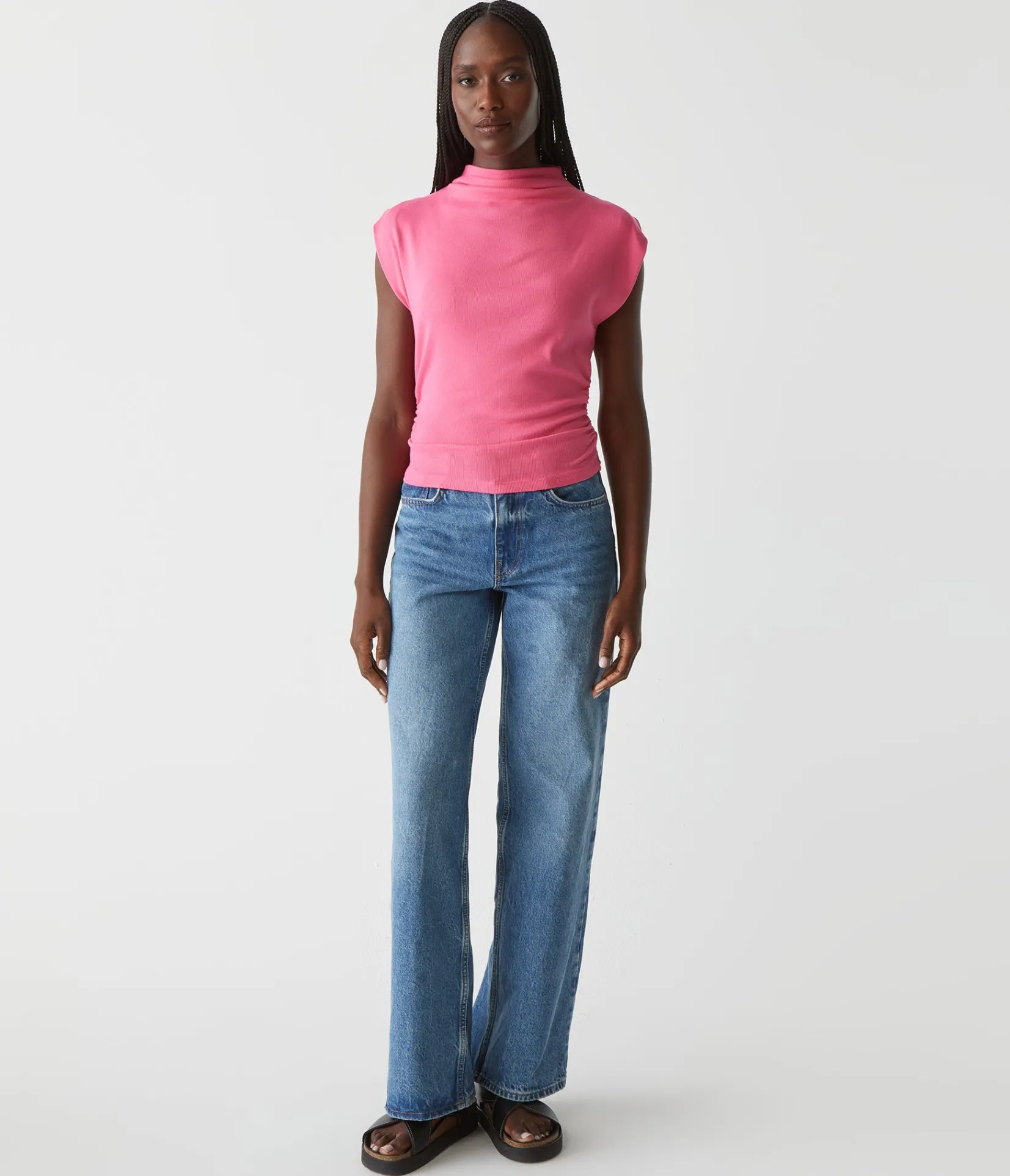amara_power_shoulder_tee_73.webp Michael Stars Amara Power Shoulder Tee- Tops, Blouses & Shirts | T-Shirts