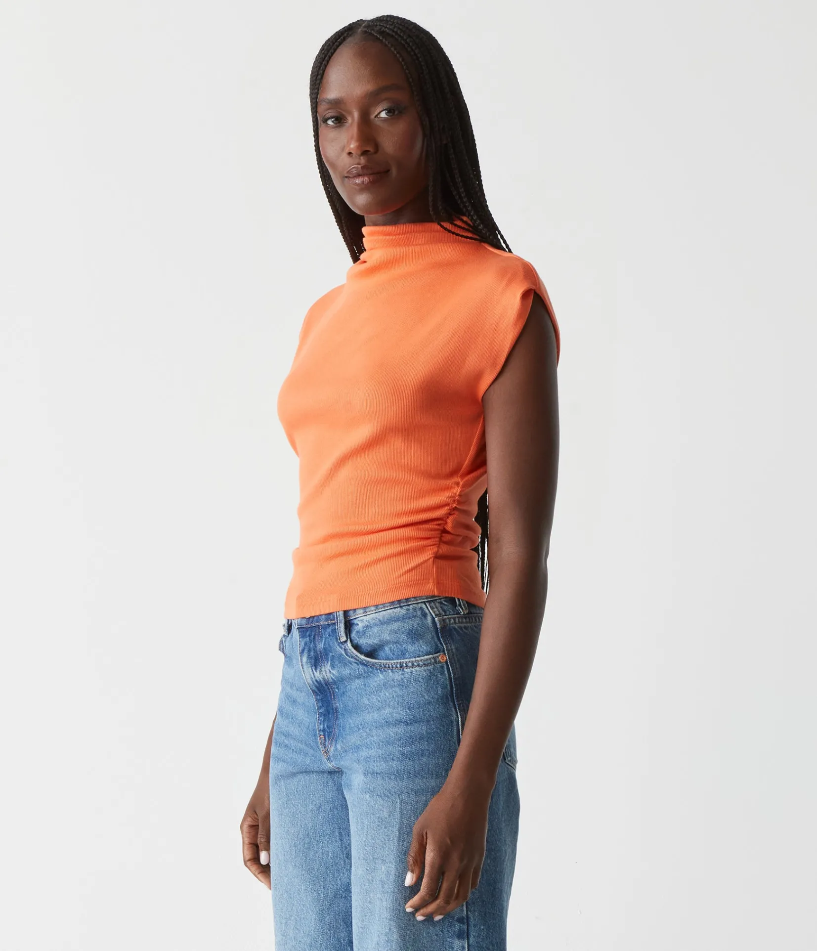 amara_power_shoulder_tee_78.webp Michael Stars Amara Power Shoulder Tee- Tops, Blouses & Shirts | T-Shirts