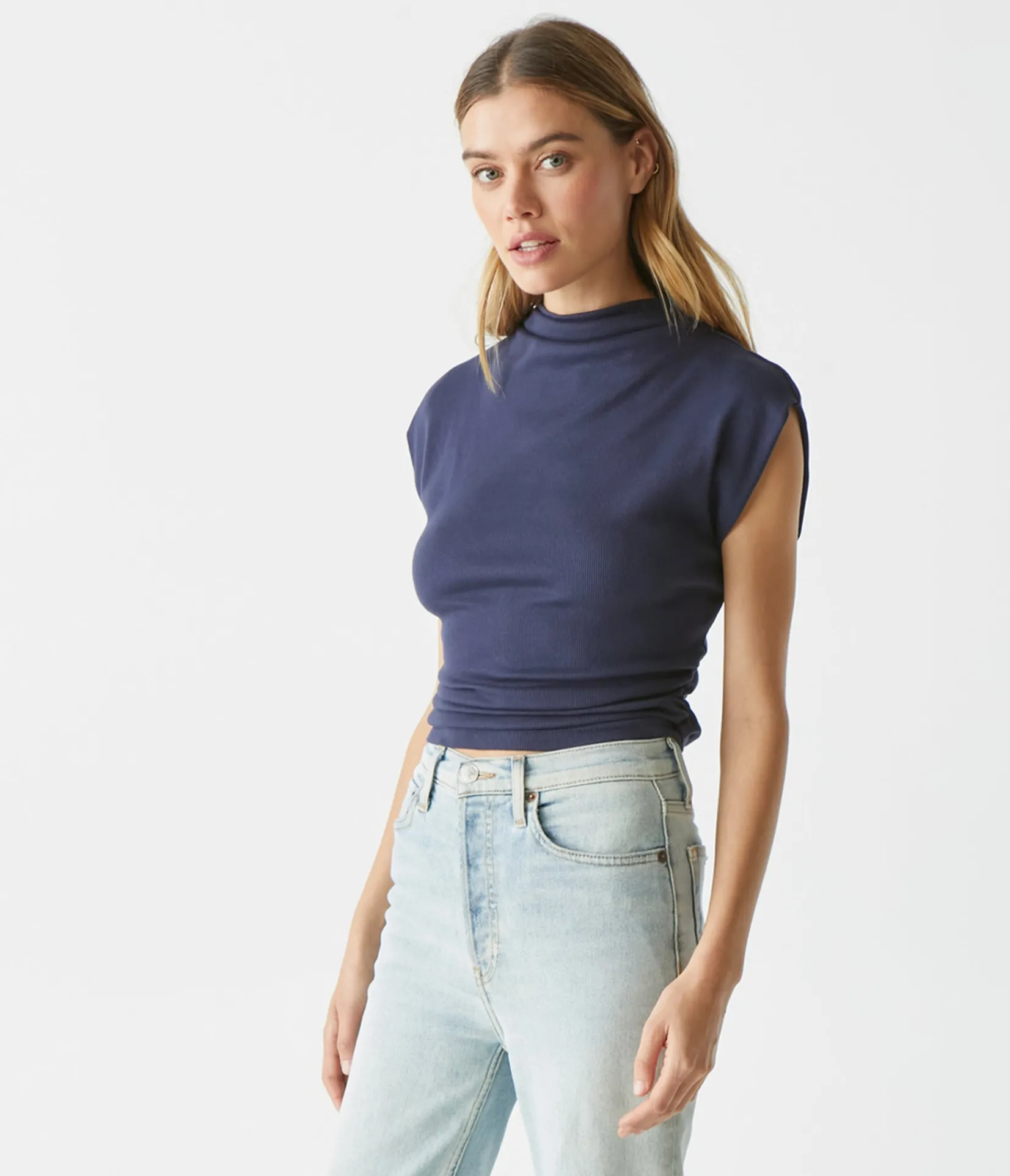 amara_power_shoulder_tee_82.webp Michael Stars Amara Power Shoulder Tee- Tops, Blouses & Shirts | T-Shirts