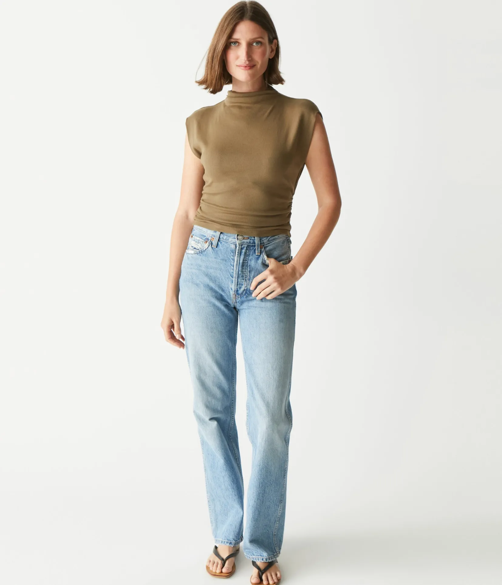 amara_power_shoulder_tee_85.webp Michael Stars Amara Power Shoulder Tee- Tops, Blouses & Shirts | T-Shirts