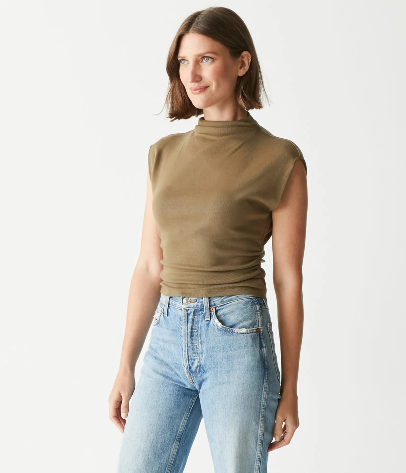amara_power_shoulder_tee_86.webp Michael Stars Amara Power Shoulder Tee- Tops, Blouses & Shirts | T-Shirts