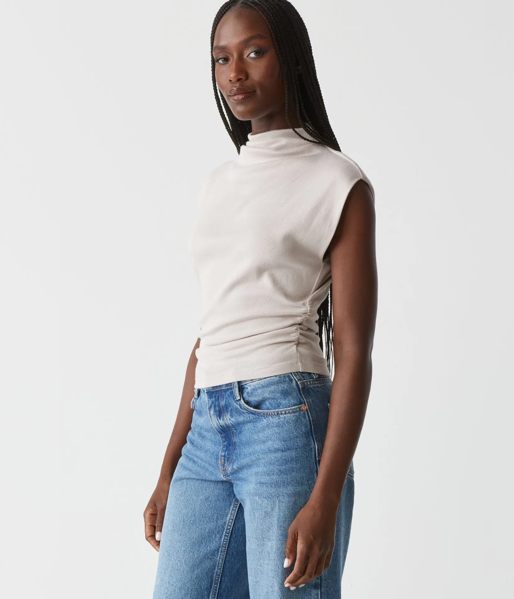 amara_power_shoulder_tee_90.webp Michael Stars Amara Power Shoulder Tee- Tops, Blouses & Shirts | T-Shirts