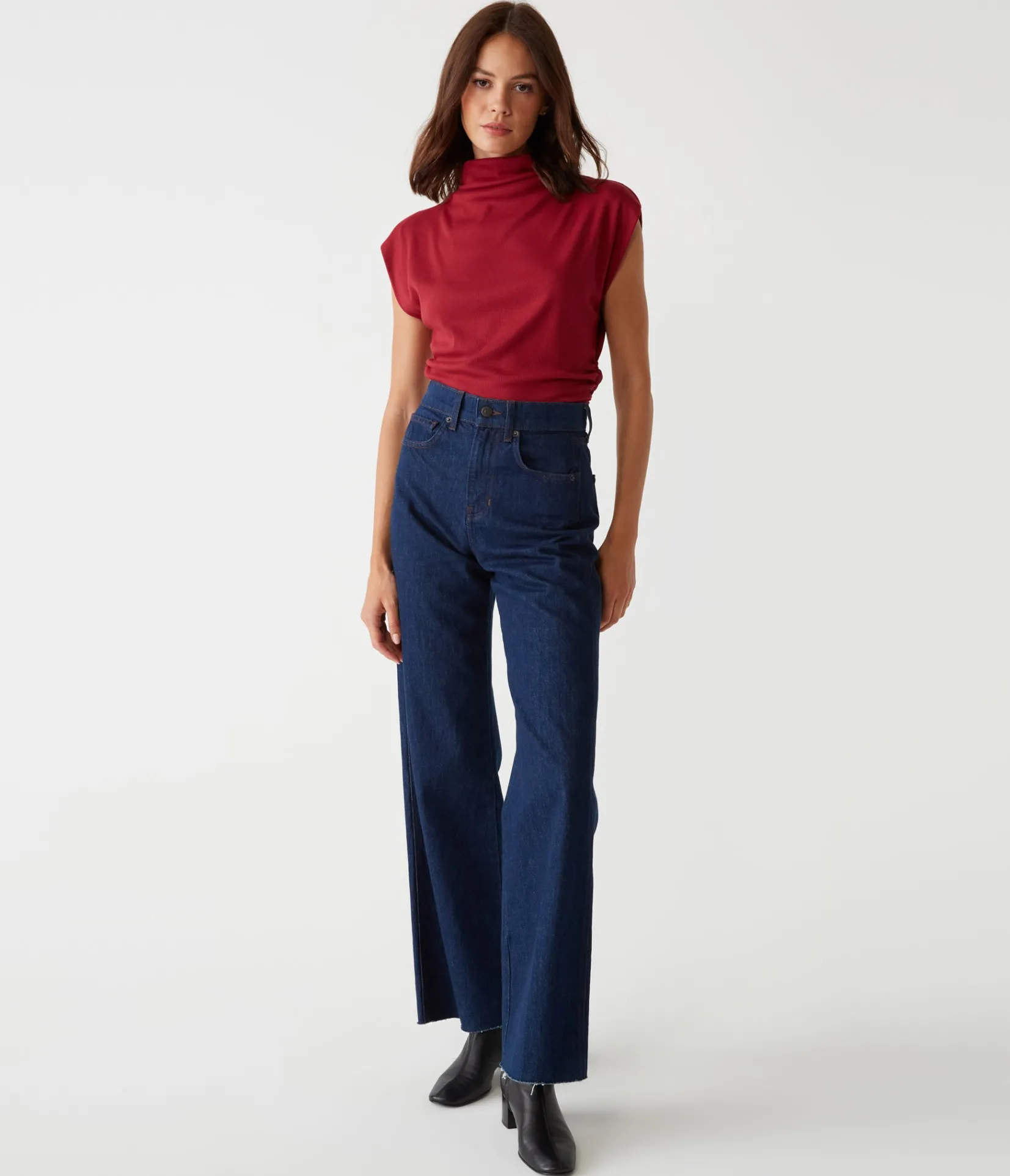 amara_power_shoulder_tee_93.webp Michael Stars Amara Power Shoulder Tee- Tops, Blouses & Shirts | T-Shirts