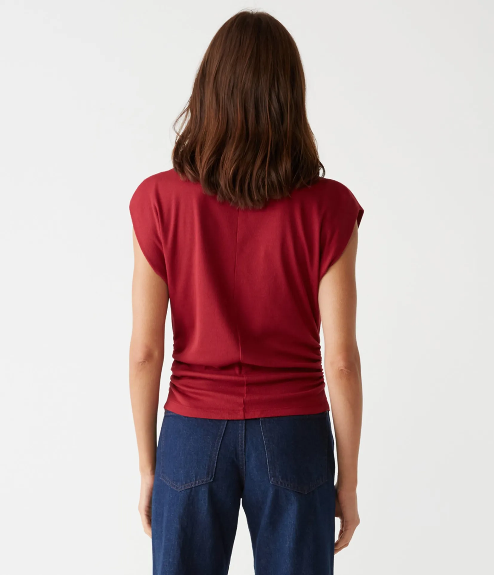 amara_power_shoulder_tee_95.webp Michael Stars Amara Power Shoulder Tee- Tops, Blouses & Shirts | T-Shirts