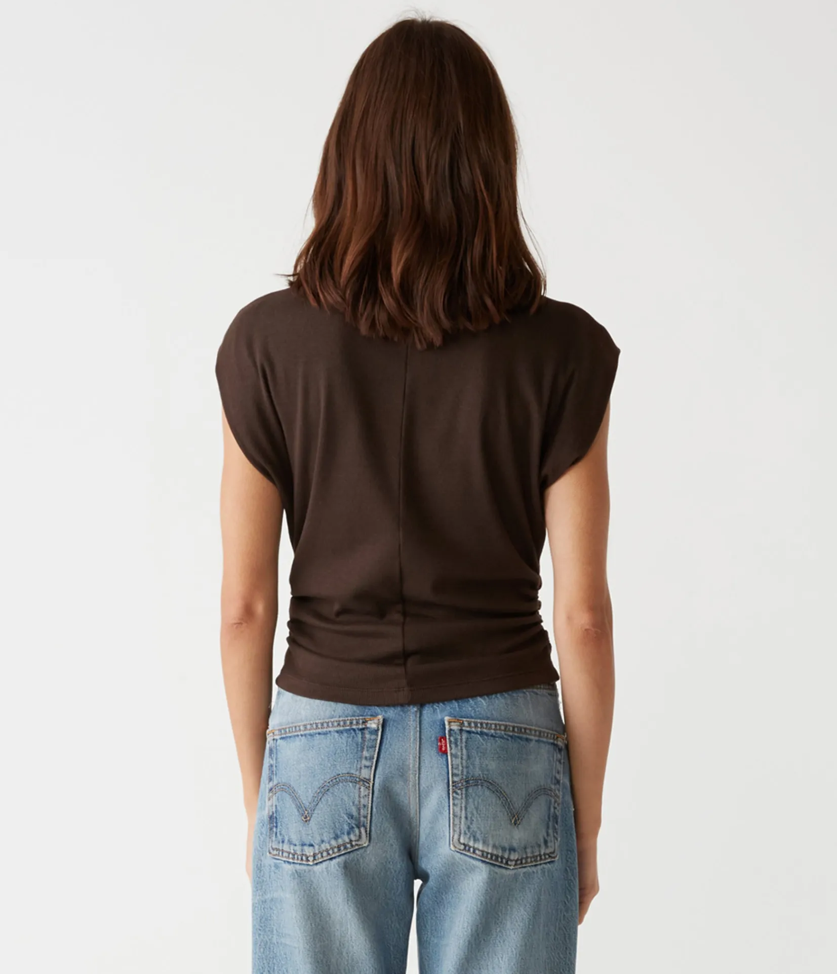 amara_power_shoulder_tee_99.webp Michael Stars Amara Power Shoulder Tee- Tops, Blouses & Shirts | T-Shirts