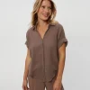 Michael Stars Bailey Gauze Button Down Shirt- Tops, Blouses & Shirts