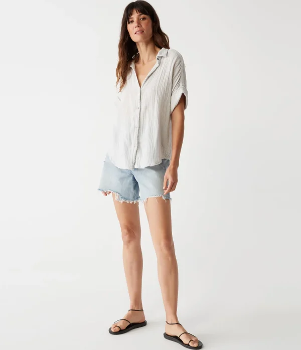 Michael Stars Bailey Gauze Button Down Shirt- Tops, Blouses & Shirts