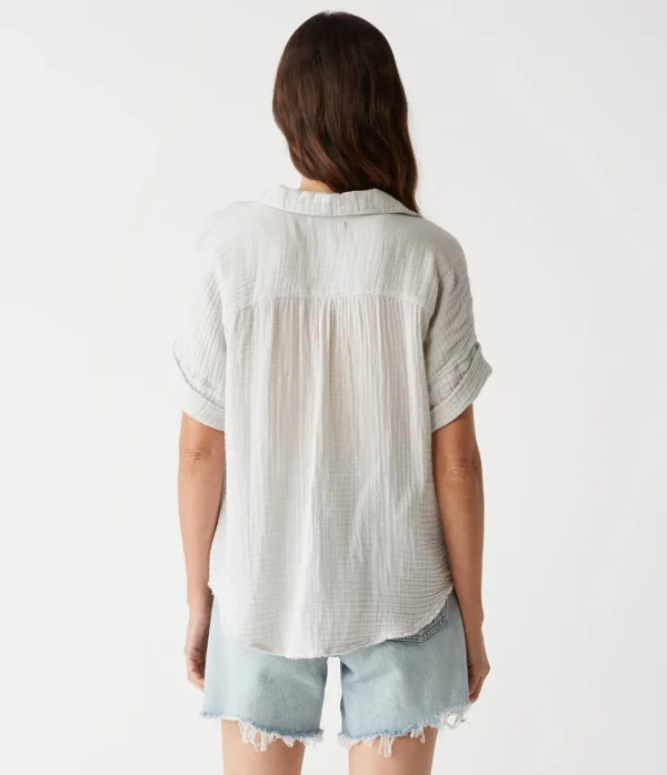 Michael Stars Bailey Gauze Button Down Shirt- Tops, Blouses & Shirts