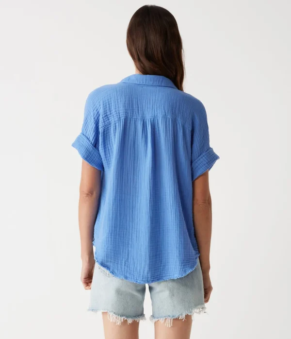 Michael Stars Bailey Gauze Button Down Shirt- Tops, Blouses & Shirts