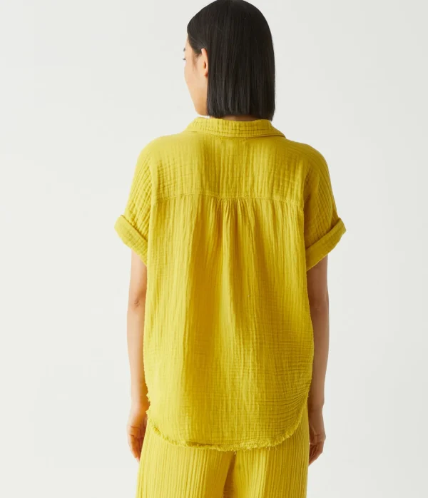 Michael Stars Bailey Gauze Button Down Shirt- Tops, Blouses & Shirts