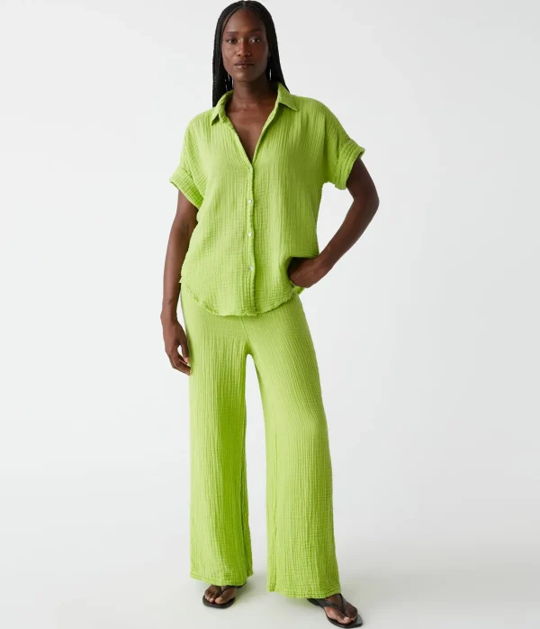 Michael Stars Bailey Gauze Button Down Shirt- Tops, Blouses & Shirts