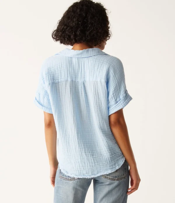 Michael Stars Bailey Gauze Button Down Shirt- Tops, Blouses & Shirts