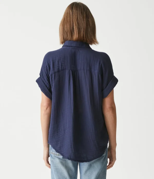 Michael Stars Bailey Gauze Button Down Shirt- Tops, Blouses & Shirts
