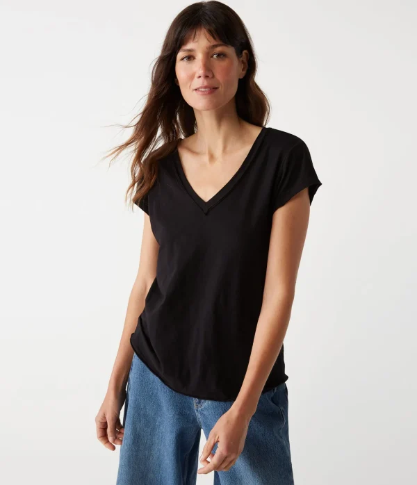 Michael Stars Baxter V-Neck Tee- T-Shirts | Supima Cotton T-Shirts
