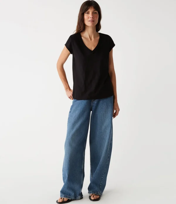 Michael Stars Baxter V-Neck Tee- T-Shirts | Supima Cotton T-Shirts