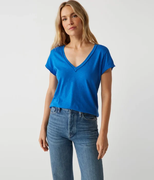 Michael Stars Baxter V-Neck Tee- T-Shirts | Supima Cotton T-Shirts