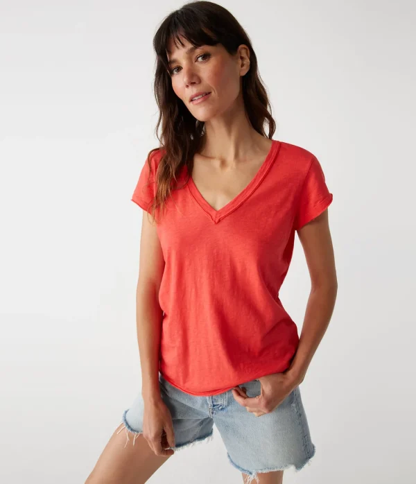 Michael Stars Baxter V-Neck Tee- T-Shirts | Supima Cotton T-Shirts
