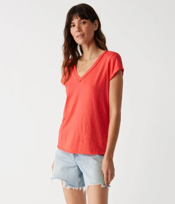 Michael Stars Baxter V-Neck Tee- T-Shirts | Supima Cotton T-Shirts