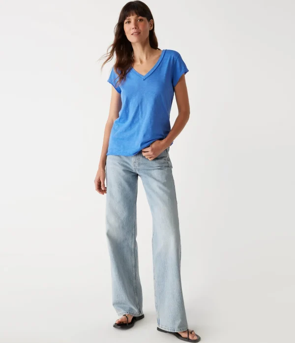 Michael Stars Baxter V-Neck Tee- T-Shirts | Supima Cotton T-Shirts