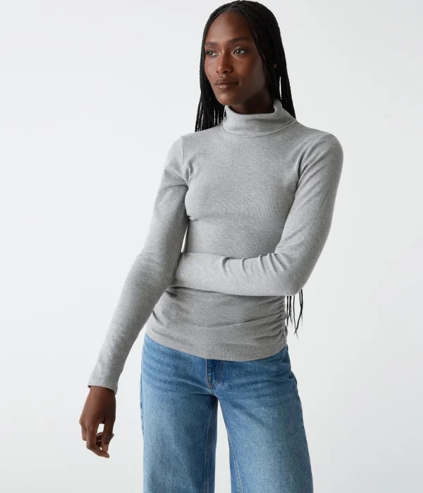 Michael Stars Beck Ribbed Turtleneck- T-Shirts | Ultra Rib T-Shirts