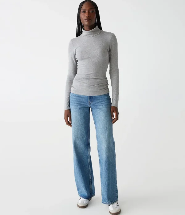 Michael Stars Beck Ribbed Turtleneck- T-Shirts | Ultra Rib T-Shirts