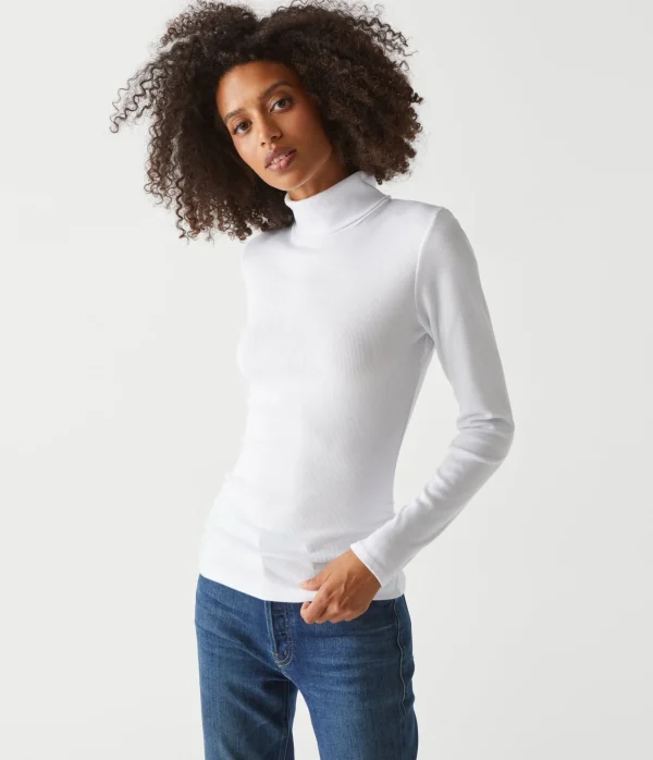 Michael Stars Beck Ribbed Turtleneck- T-Shirts | Ultra Rib T-Shirts