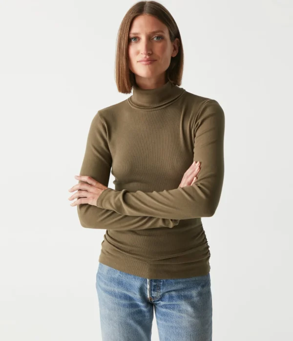 Michael Stars Beck Ribbed Turtleneck- T-Shirts | Ultra Rib T-Shirts