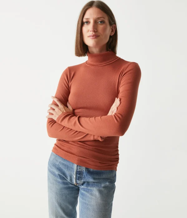 Michael Stars Beck Ribbed Turtleneck- T-Shirts | Ultra Rib T-Shirts
