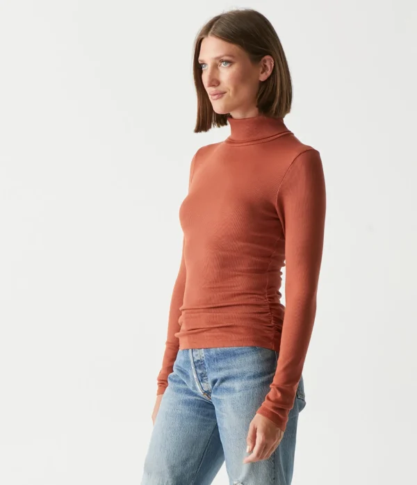 Michael Stars Beck Ribbed Turtleneck- T-Shirts | Ultra Rib T-Shirts
